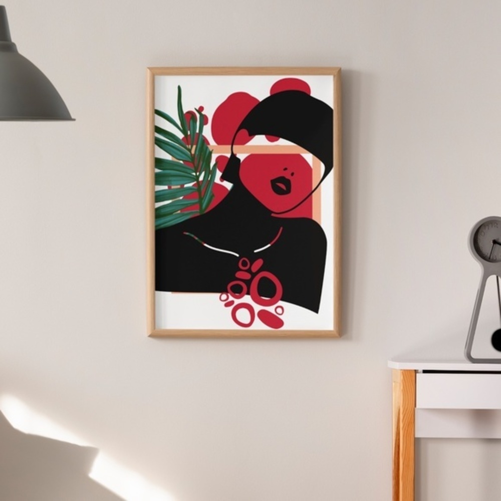 Modern Wall Art Print Tropical Girl Unframed - Picture 9 of 10